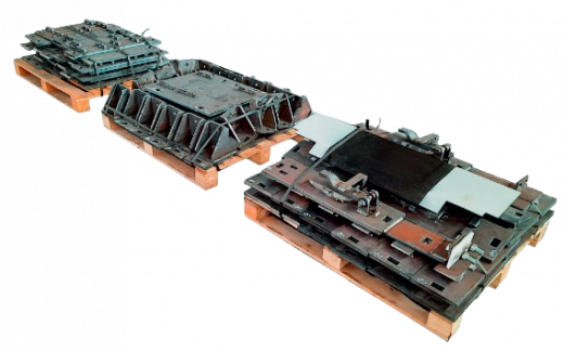 Комплект подкладок для стрелочного перевода типа Р65 марки 1/6 проект 2628 ЖАЯВ.КП2628.00.00.00; марки 1/9 проекта 2769 ЖАЯВ.КП2769.00.00; марки 1/11 проект 2768 ЖАЯВ.У1740.000.00.